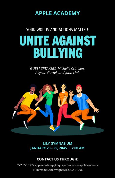 anti bullying poster template|245+ Free Templates for 'Anti.